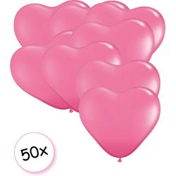 Ballonnen hartjes roze 50 stuks 26 cm